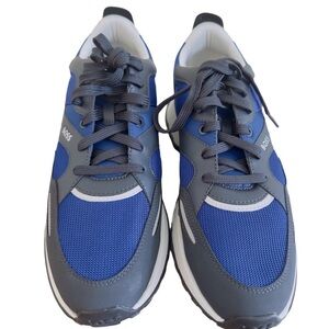 Boss Blue and Gray Sneakers with Cushioned Midsole